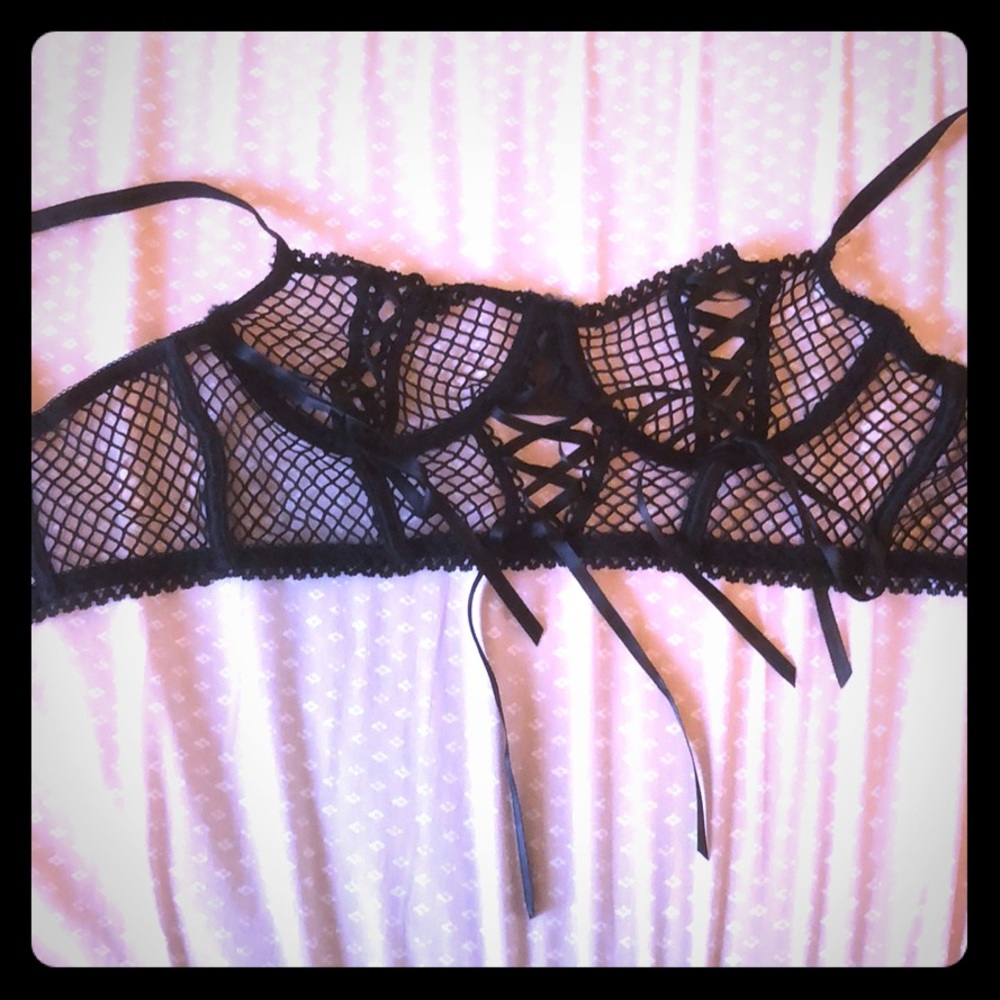 ASOS caged mesh see through bralette M